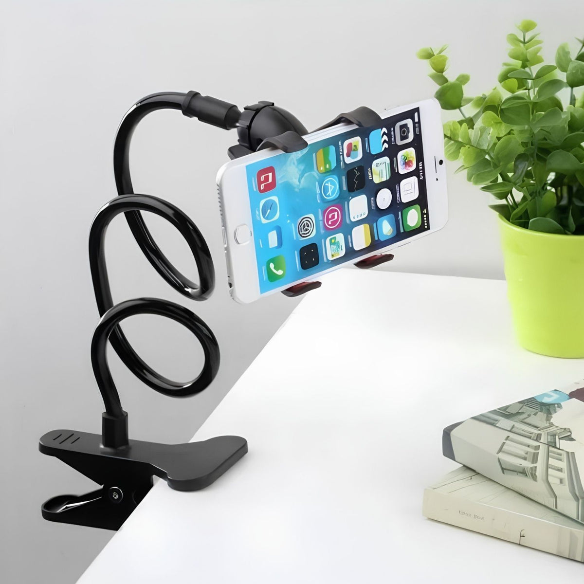 360° Flexible Gooseneck Mobile Phone Holder Clip Stand – Adjustable Desk & Bed Mount