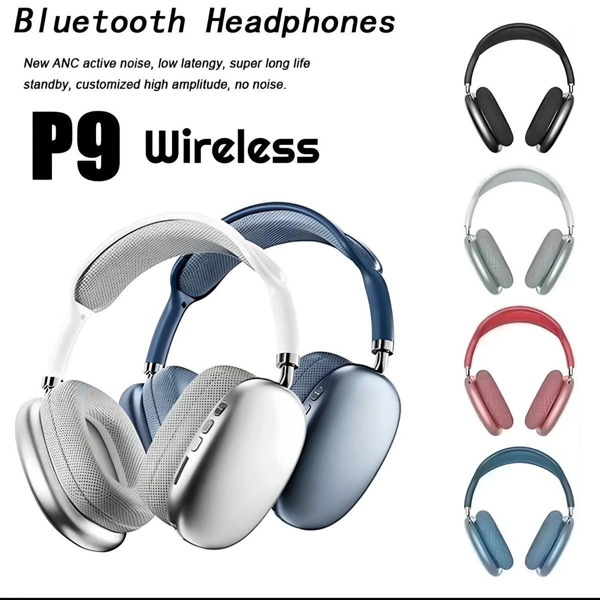 P9 Wireless Bluetooth Headphones – Deep Bass, Comfortable Over-Ear Design & Long Battery